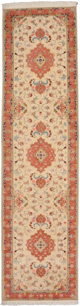 Tabriz Tappeto persiano 290 x 80 Beige (Iran) Annodato A Mano