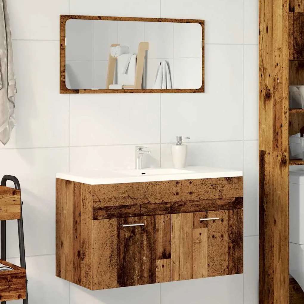 Mobile da bagno legno antico 80x38,5x46 cm legno multistrato