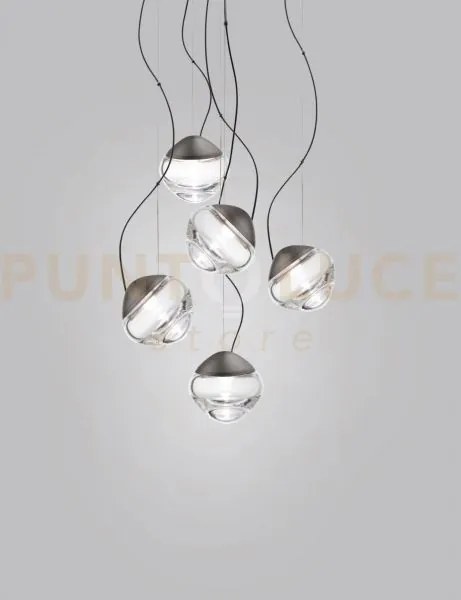 Pure sospensione 5 cristallo trasparente montatura antracite l3224 ...