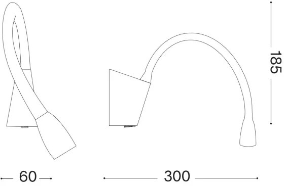 Ideal Lux - Lampada LED flessibile GOOSE LED/3W/230V CRI 90 nera