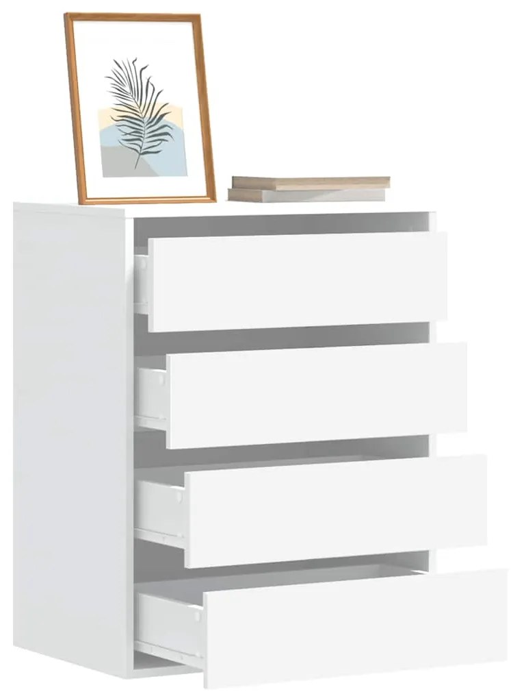 Cassettiera Bianca 60x41x76 Cm İn Legno Multistrato /