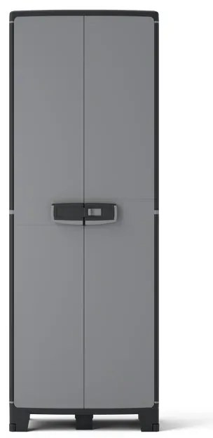 Armadio per scope Excellence SPACEO in polipropilene, nero L 65 x H 180 x P 39 cm, 2 ante, adatto per interno/esterno
