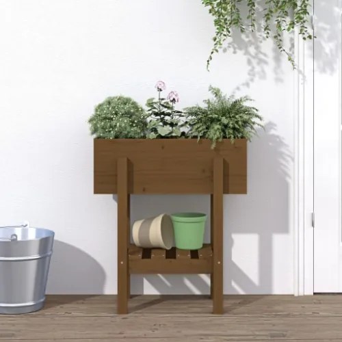 Fioriera da Giardino Miele 62x50x69 cm Legno Massello di Pino