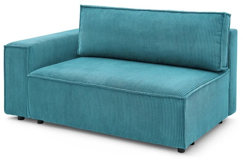 Modulo del divano in velluto a coste blu, angolo sinistro Nihad modular - Bobochic Paris