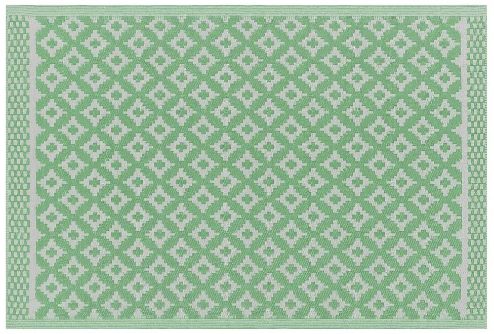 Tappeto da esterno con forme geometriche 120 x 180 cm verde chiaro THANE Beliani
