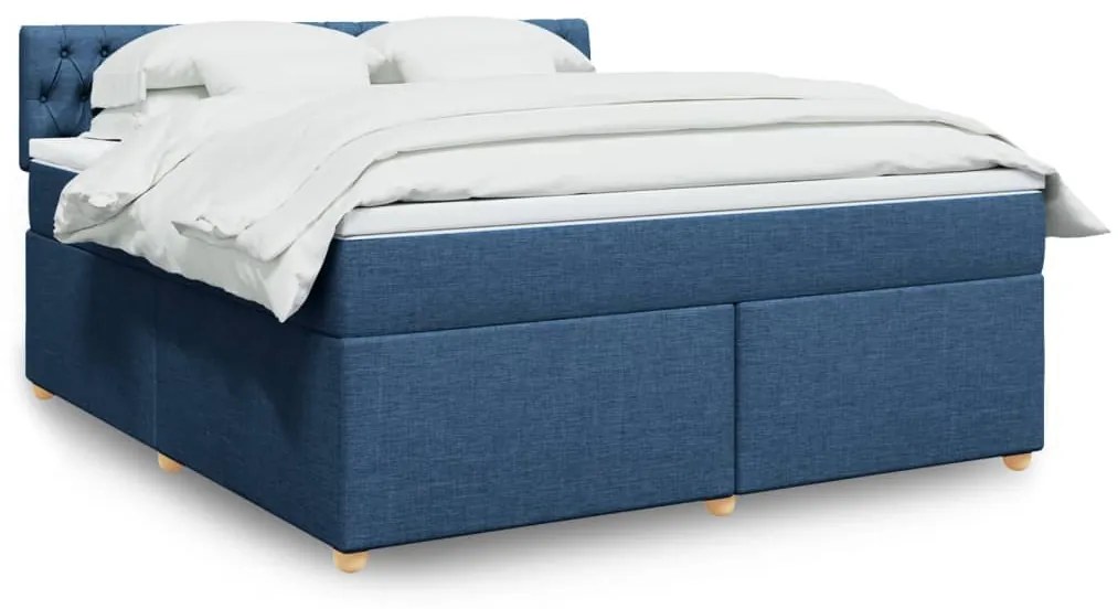 Giroletto A Molle Con Materasso Blu 180x200 Cm İn Tessuto /