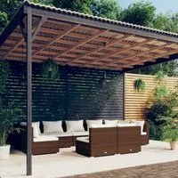 Set Divani da Giardino 9 pz con Cuscini in Polyrattan Marrone cod mxl 40848