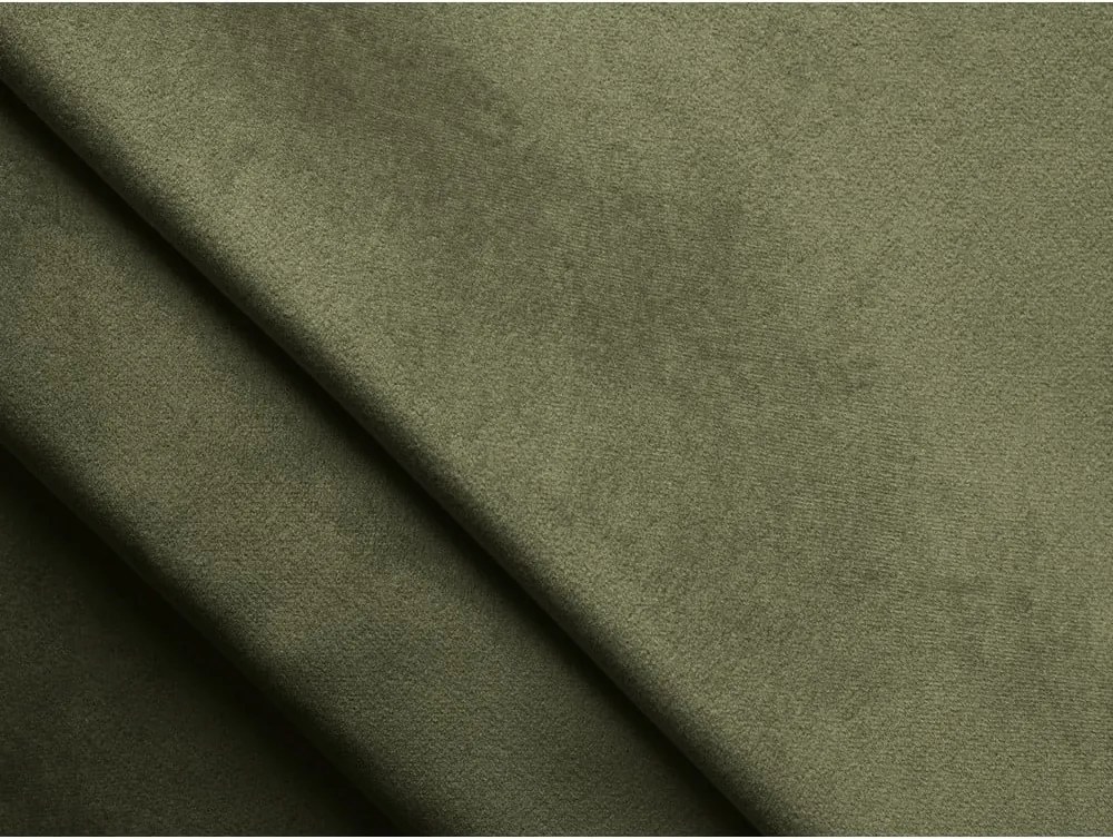 Divano angolare verde (con penisola a destra) con rivestimento in velluto Moana – Makamii