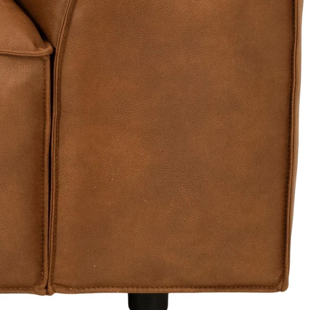 Divano angolare in pelle riciclata marrone cognac, angolo sinistro, 282 cm Fairfield - Bonami Selection