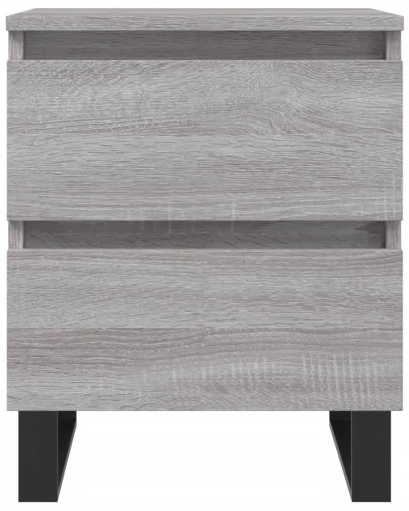 Comodini 2pz grigio sonoma 40x35x50 cm in legno multistrato