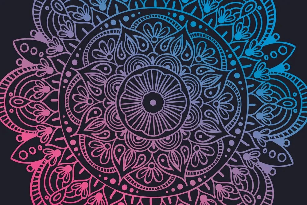 Carta da parati – Mandala su sfondo scuro