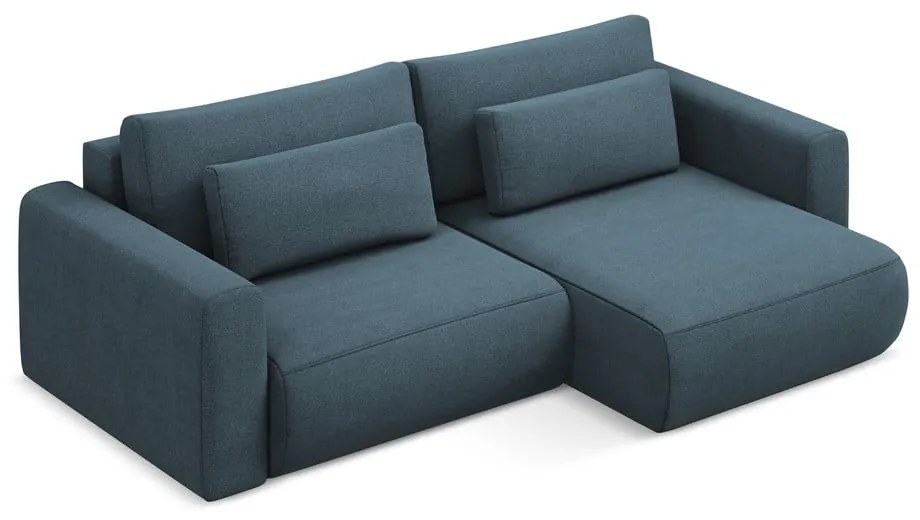 Divano angolare blu allungabile/con contenitore (con penisola a destra/con chaise lounge) Kapua – Makamii