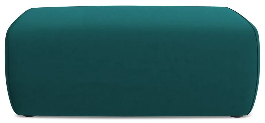 Poggiapiedi turchese con rivestimento in velluto Kapua – Makamii