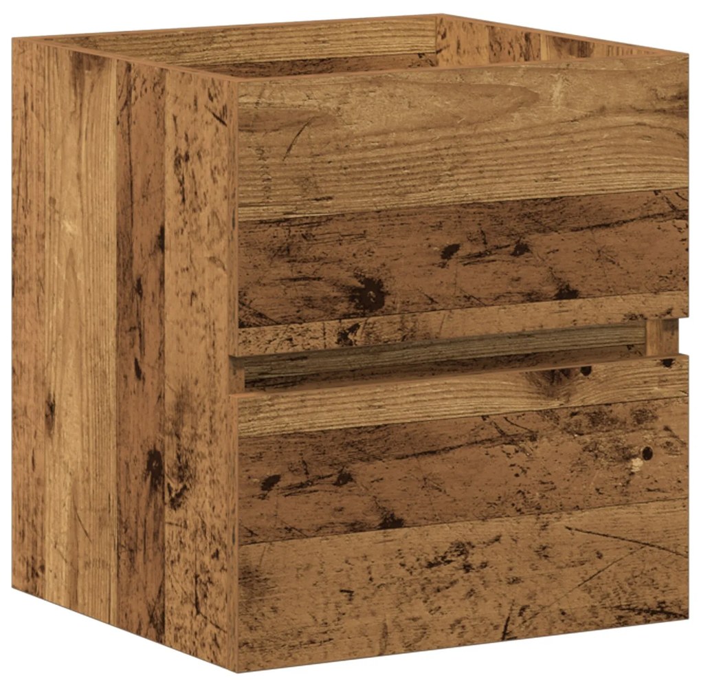 Mobile per lavandino con lavabo integrato in legno ingegnerizzato nero, mobile per lavandino in legno antico 41x38,5x45 cm legno ingegnerizzato