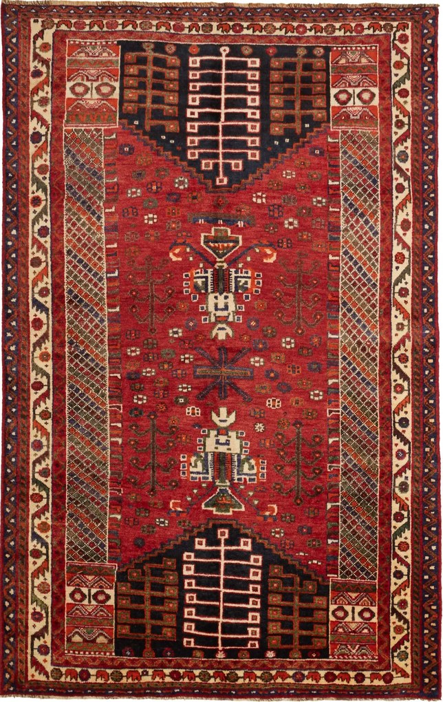 Shiraz Tappeto 240x150 Rosso (Iran) Annodato A Mano