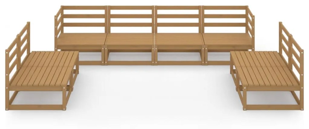 Set divani da giardino 8 pz miele in legno massello di pino