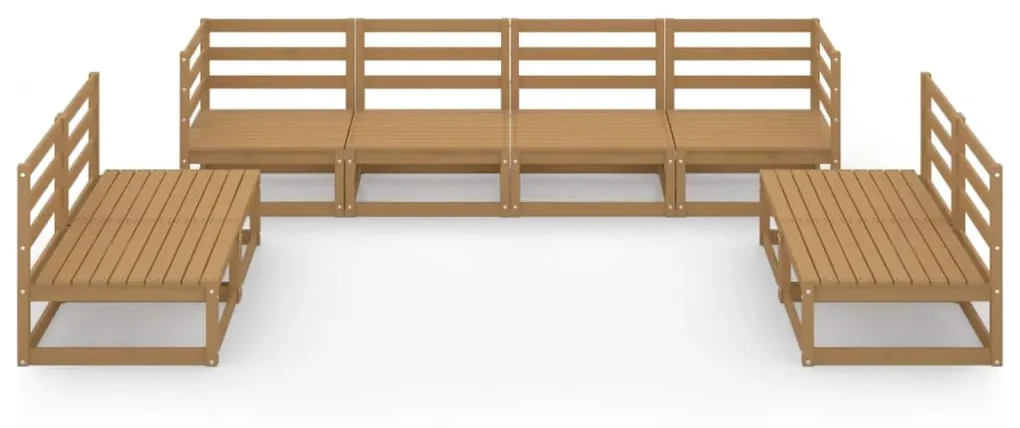 Set divani da giardino 8 pz miele in legno massello di pino