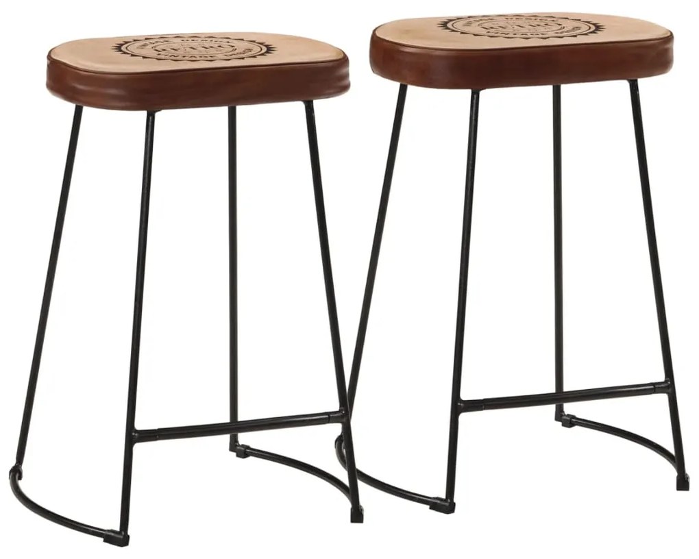 Sgabelli Da Bar 2 Pz Marrone Scuro 41x29x62 Cm /