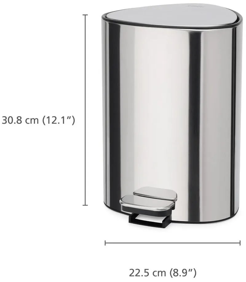 Pattumiera in plastica argentata 5 l Luxe - Joseph Joseph