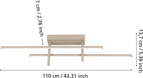 Eglo 901886 - Plafoniera LED TREPILIANO, 20 W, 230 V, beige