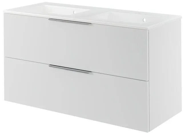 Mobile da bagno sospeso sotto lavabo L 120 x H 64 x P 48 cm lucido, 1 cassetto Apertura push-pull SENSEA Neo, Maniglie acquistabili separatamente