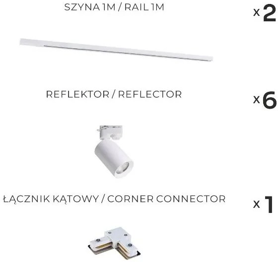 Zuma Line 3567 - Faretto per sistema a binario TORE 6xGU10/35W/230V bianco