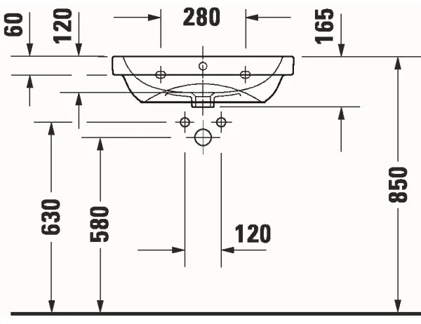 Duravit 23986000002 - Lavabo sospeso D-CODE 60x46 cm ceramica/bianco lucido