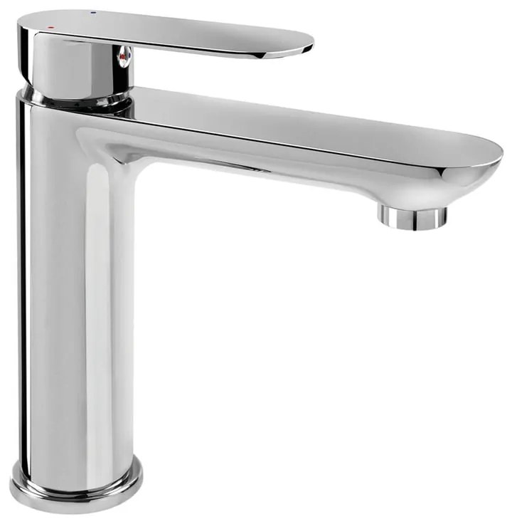 Rubinetto per lavabo a canna bassa getto laminare cristallino Genko cromo lucido