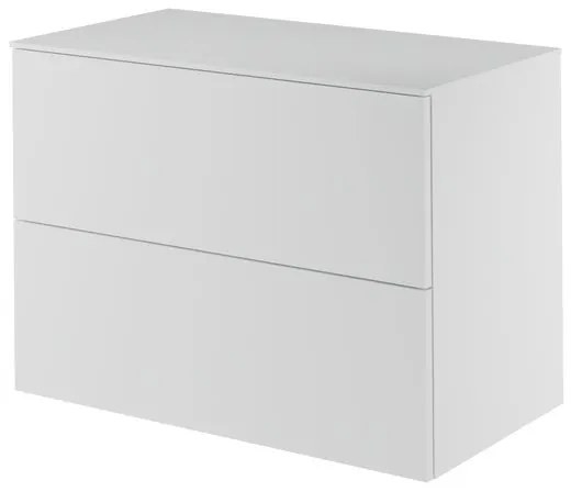 Mobile da bagno sotto lavabo Neo bianco laccato L 90 x H 65 x P 48.3 cm 2 cassetti, lavabo non incluso