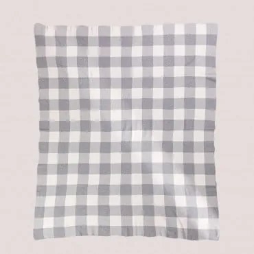 Coperta Scozzese In Cotone Kalai Vichy Print Grey - Sklum