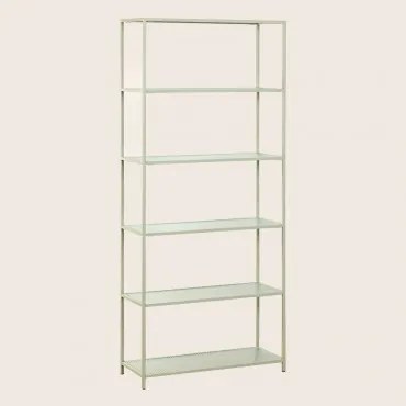 Scaffalatura verticale in metallo e vetro Celadon - Sklum