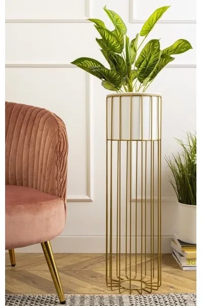 Vaso da fiori in metallo LOFT 70x20 cm oro/bianco