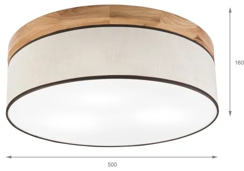 Brilagi - LED Plafoniera BELLADONNA 3xE27/15W/230V diametro 50 cm color crema/quercia