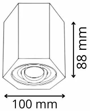 Luce Spot HEXAGON 1xGU10/10W/230V nero