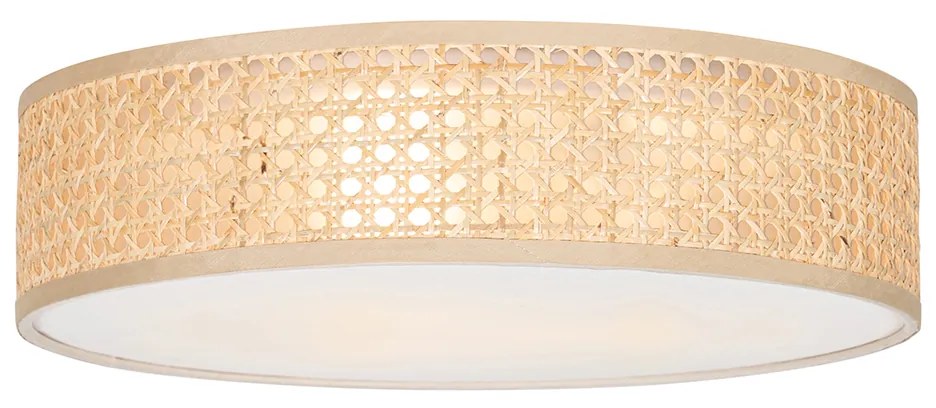 Plafoniera Smart in Rattan 40 cm 3 luci incl. 3 Wifi P45 - Tromma