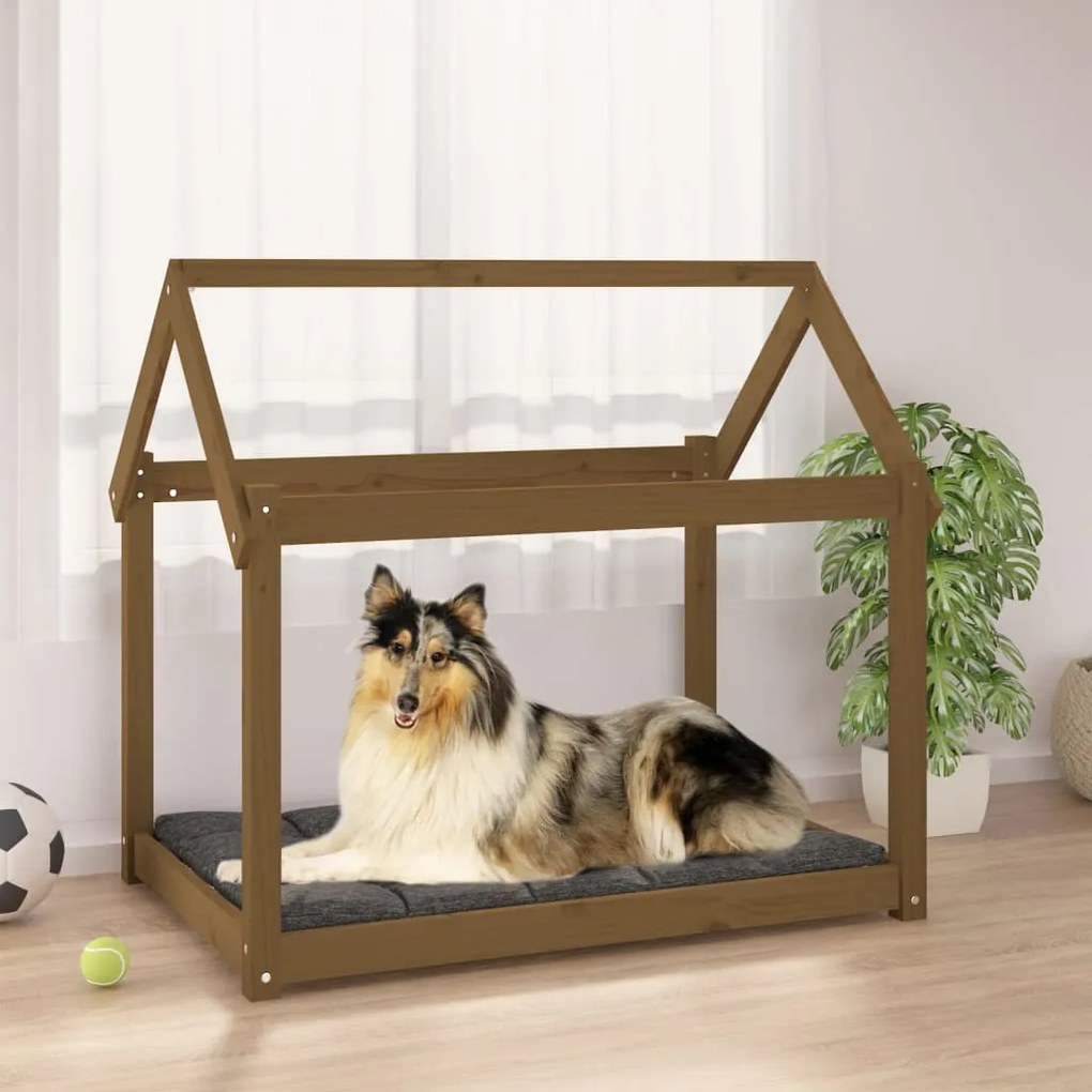 Cuccia Per Cani Ambra 101x70x90 Cm İn Legno Massello Di Pino /