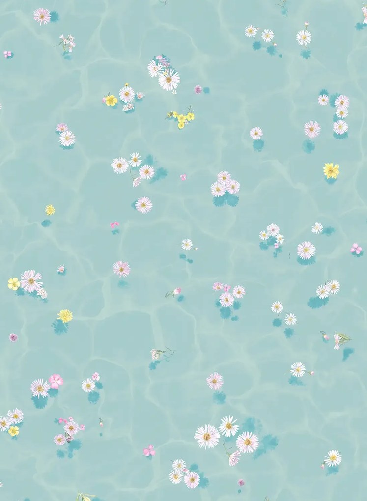 Sian Zeng Carta da parati Floral Bath - Blue