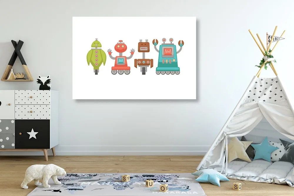 Quadro su tela – Famiglia di robot