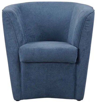 Poltrona blu jeans imbottita in tessuto antimacchia stile moderno