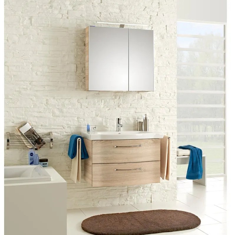 Mobile sottolavabo e lavabo Solitaire rovere castello L 85 x H 49 x P 42.7 cm 1 vasca