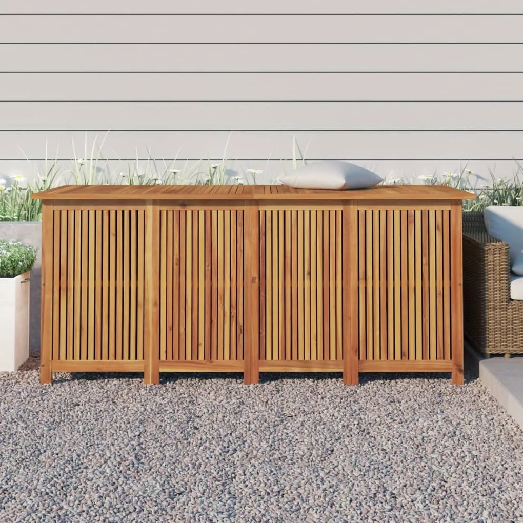 Contenitore Da Giardino 175x80x75cm İn Legno Massello Di Acacia /