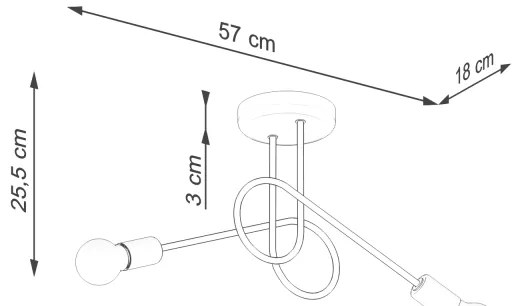Sollux SL.1471 - Lampadario a plafone LOOP 2xE27/15W/230V bianco