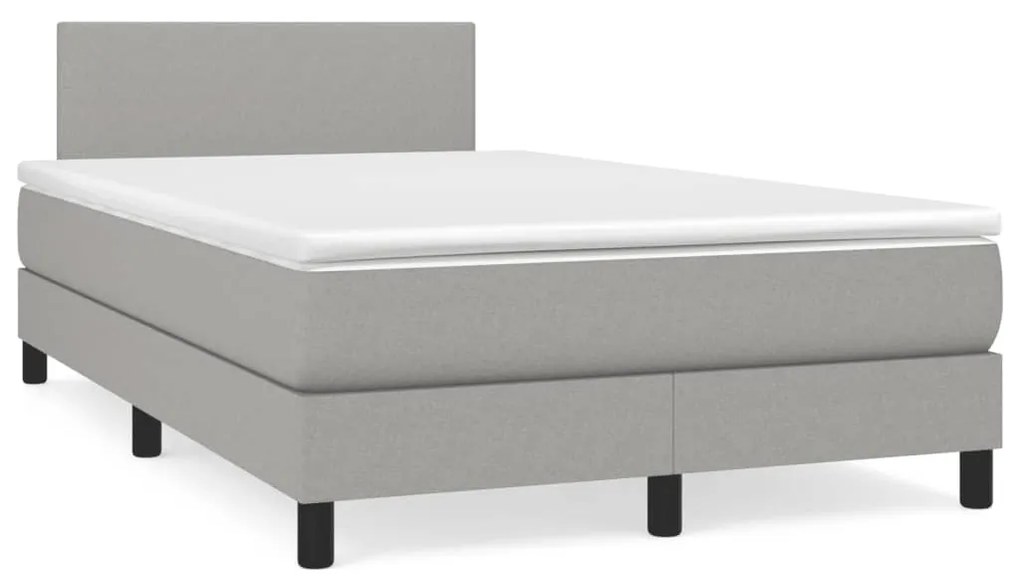 Letto A Molle Materasso E Led Grigio Chiaro 120x190 Cm Tessuto /