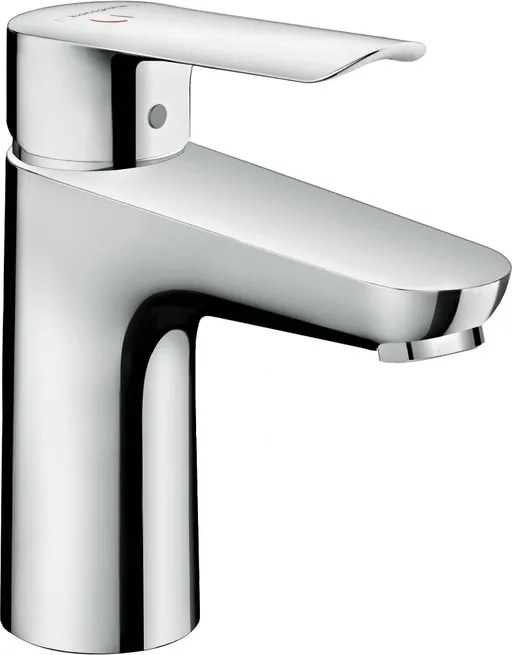 Rubinetto per lavabo a canna media getto laminare cristallino Logis E100 cromato lucido HANSGROHE H 16.4 cm