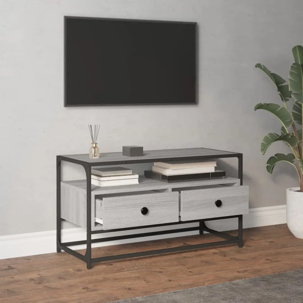 Mobile porta tv grigio sonoma 80x35x45 cm in legno multistrato