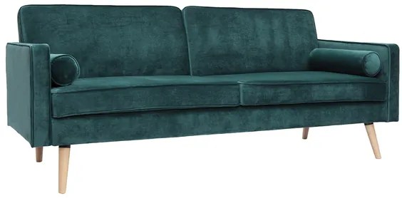 Divano letto scandinavo 3 posti velluto blu petrolio MOORE