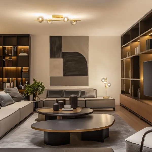 Brilagi - Lampadario a plafone LED MILLA 4xG9/3W/230V oro/fumé