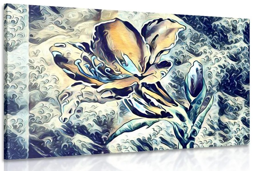 Quadro su tela – Fiore artistico astratto