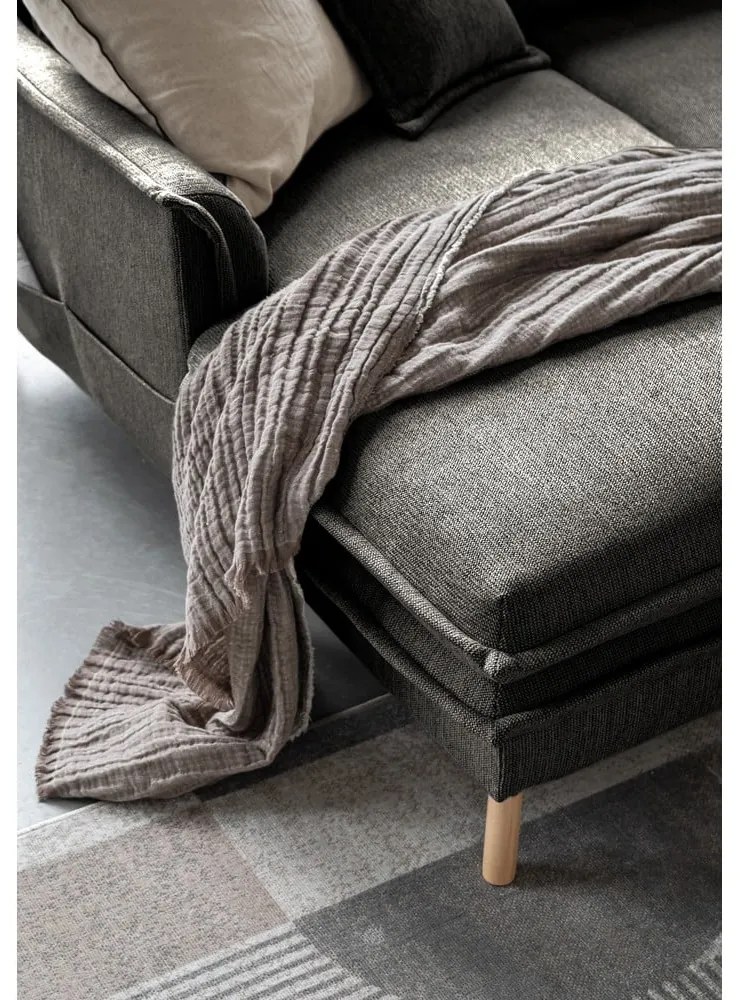 Divano letto angolare grigio scuro (angolo destro a forma di U) Charming Charlie - Miuform