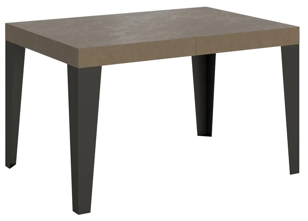 Tavolo allungabile Flame con telaio e gambe antracite, Tortora / 80x140/224 cm